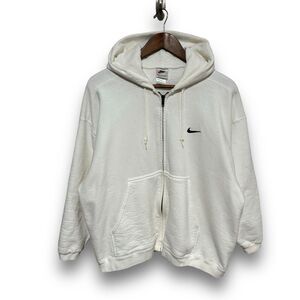 Vintage 90s‎ Nike Women's Full Zip Jacket Hoodie White Size Small 23 x 25